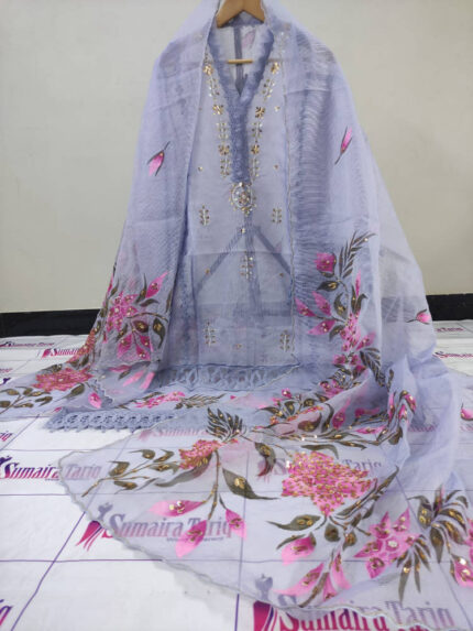 RANGRASIYA - Voilet purple 2 Piece Semi Stitched Suit