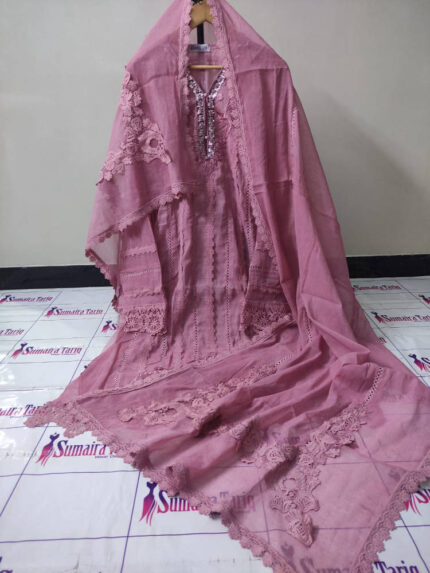 RANISA – Tpink 3 Piece Semi Stitched Suit