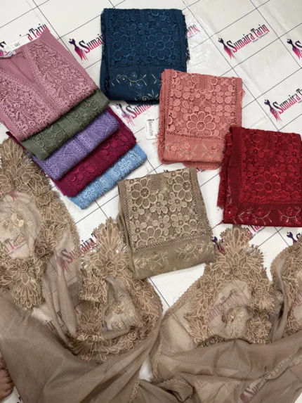 3D Kureshia – 3 Piece Semi-Stitched Suit